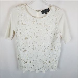 Sunday in Brooklyn shirt open embroidery lace S